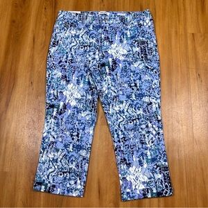 Nine West Blue Patterned Capris